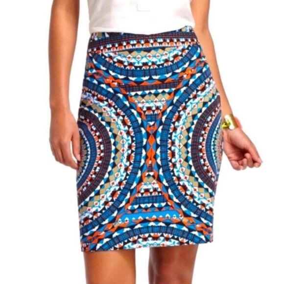 Anthropologie Dresses & Skirts - Anthropologie Tabitha Retro Pencil Skirt Boho Print 100% Cotton Size 4